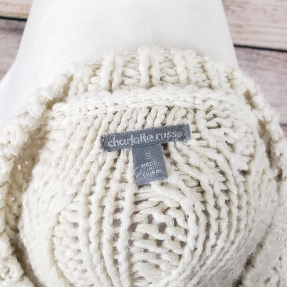 🏷Charlotte Russe | Cream Knit Chunky Sweater S - Picture 4 of 4